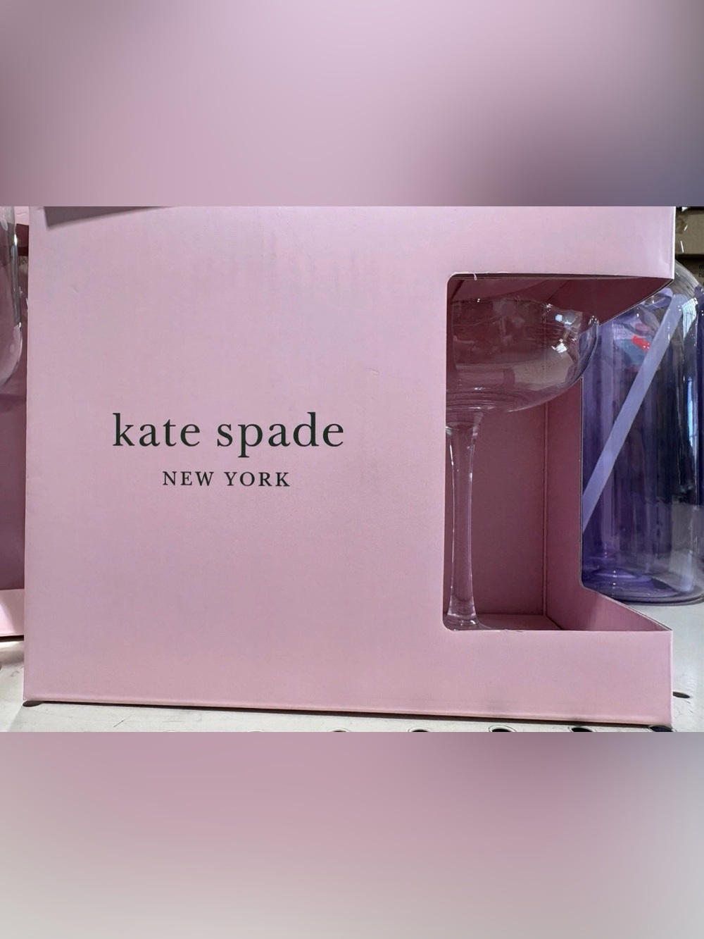 Kate Spade Larabee Dot Coupe Glasses Set 2 12oz Cocktail NIB